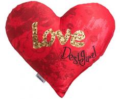DESIGUAL - Cuscino a forma di cuore, rosso