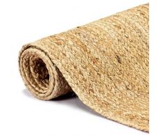vidaXL Tappeto Artigianale Manuale Corsia Passatoia Rettangolare Rustica Cucina Protezione Pavimento in Juta Intrecciata Naturale 80x160 cm