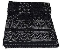 Yuvancrafts Indiano Ajrakh Serigrafia Kantha Quilt Handmade Puro Cotone Tradizionale Stampa Queen Trapunta Coperta copriletto copriletto
