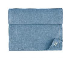 LINEN & COTTON Runner da Tavolo Elegante Scandi Motivi Nordico, 100% Lino - Blu (44 x 130cm)