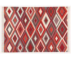 ABC Kilim Zagros Tappeto, Rosso/Arancione/Multicolore, 300x200