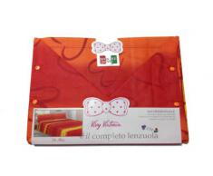 COMPLETO LENZUOLA MATRIMONIALE VARI COLORI LETTO SOPRA+SOTTO+FEDERE CON CLIP (ARANCIO)