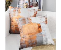 HOMESCAPES Copricuscino 30x30 cm in 100% Cotone – Fodera Decorativa con Cerniera Invisibile – Verde Oliva – Lavabile in Lavatrice
