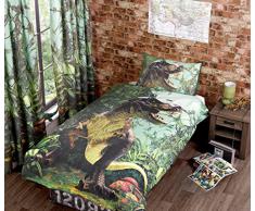 T-rex Singolo Trapunta Set Copripiumino Letto & P/custodia Biancheria Da Letto Di Dinosauro Dino Jurassic
