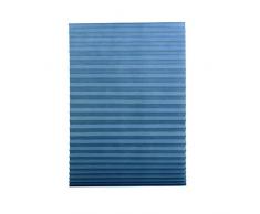 HAOMENGG Temporanee Tenda Plissettata Protezione Solare,Autoadesiva Tenda Plissé da Interni Oscurante,Tenda Cieca Per Finestra In Tessuto Opaco,senza Forature (W60xH150cm(24x59in),Blue)