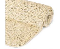 Beautissu BeauMare FL tappetino da bagno antiscivolo in pelo alto Beige 120x70 cm - Tappeto morbido in microfibra per doccia, vasca da bagno e WC - anche per pavimenti riscaldati - ottica shaggy