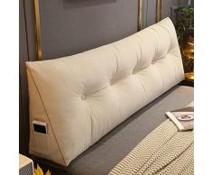 RAKTOV Comodo cuscino lombare per lettura, schienale, triangolare, testiera, cuscino a cuneo, grande cuscino da lettura per finestra a baia, divano Tatami, camera da letto, 180 x 50 x 20 cm, beige