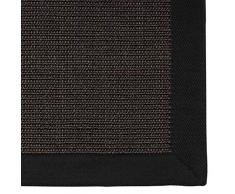 casa pura® Tappeto Sisal in fibre naturali, nero, con bordo in cotone, facile da pulire, dimensioni a scelta (160 x 230 cm)