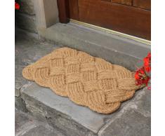 JVL - Zerbino per interni, in fibra di cocco naturale, fatto a mano, 45 x 75 cm, stile a corda annodata, biodegradabile, colore: marrone