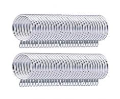 Coolty 60pcs Metallo Anelli per Tenda Anelli Appesi per Tende e Canne(Argento)