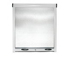 Zanzariera a rullo finestre porte struttura alluminio casa bianco marrone bronzo (140x170cm., Bianco)