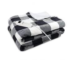 Lukasa Coperta Elettrica,130 * 180cm Termocoperta Riscaldante Lavabile Elettrico con 9 Livelli di Temperatura e Protezione Coprimaterasso Termico Matrimoniali per Casa e Ufficio