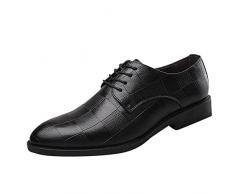 Estate e Autunno Scarpe in Pelle da Uomo Tacco Basso a Punta in Pizzo Plaid Modello Casual Semplice Scarpe Antinfortunistiche 41