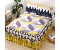 JLKC Lenzuola Biancheria da Letto Copriletto Gonna Letto Matrimoniale/Singolo Copriletti Matrimoniali Eleganti/Una Piazza E Mezza / Singoli Bed Skirt con Volant Coprirete per Letto Camera