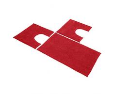 Sophie Maison Poppy Set Tappeti Bagno, 100% Microfibra Poliestere, Bordeaux, 45 x 75+45 x 4