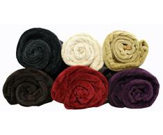 EHC - Copertina in pile sintetico effetto visone, ideale per letto matrimoniale o divano a 2 posti, misura L da 150 x 200 cm, colore: Nero