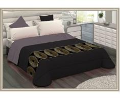 il dolce stile della tua casa trapunta coperta piumone invernale matrimoniale imbottito 300 GR stampa oro/nero (ANDROMEDA)