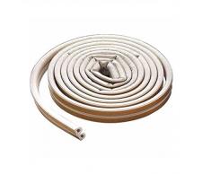 Bulk Hardware BH03408 Striscia Sigillante Paraspifferi Autoadesiva con Profilo a D in Gomma EPDM, 5 m, Bianco
