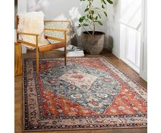 KIMODE,Tappeto per zona tribale bohémien, 150x210 cm, lavabile, ideale per soggiorno, camera da letto, stile orientale invecchiato, antiscivolo, con stampa anti-spargimento, per sala da pranzo, casa