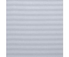 AmazonBasics - Lenzuolo con angoli deluxe in microfibra, a righe, Francese, 140 x 200 cm - Grigio Scuro
