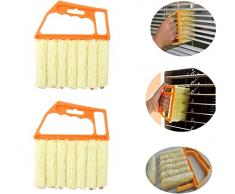 2 spazzole per la pulizia della tenda alla veneziana, aspiratori per tende alla veneziana, spazzole per la pulizia della tenda alla veneziana, attrezzatura per la pulizia della casa con 7 lamelle