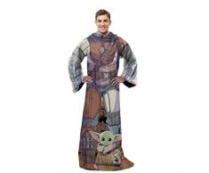Northwest Star Wars: The Mandalorian Comfy Mando - Coperta per adulti, con maniche, 122 x 180 cm