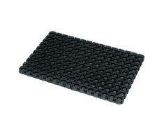 JVL Rondo Anello in Gomma Resistente all Aperto contratto zerbino, 50 x 100 cm, Nero