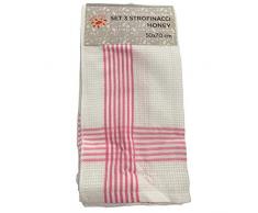 zambetti Honey Set 3 Strofinacci in Cotone Colore a Scelta Misura Unica