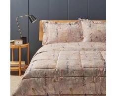 Completo Lenzuola Zucchi In Raso di Puro Cotone Art. Orione Misura Matrimoniale (Beige)
