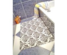 PAPILLON - Tappeto Super Assorbente da Bagno, 50 x 75 cm, Fantasia barocca, Colore: Nero/Bianco