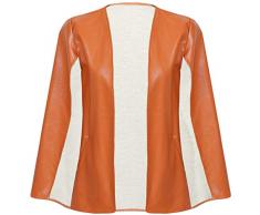 Alvivi Sciarpa Donna Poncho Capes Elegante Scialle Cardigan in Pelle Cappotto Coperta Tinta Unita Marrone L