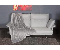 KANGURU PLAID FLUFFI COPERTA IN MICROFIBRA EFFETTO PELLICCIA GRIGIO 130X170 CM