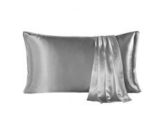 SHARE SILK Federa di Seta Naturale, Seta di gelso Pura al 100% 22 Momme Federe, 1 Pezzo di Federa in Seta Protegge I Capelli e La Pelle Previene Le Rughe Grigie (50 * 75cm)