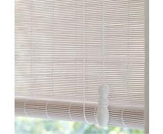 Tende in bambù Bianca Tenda a Rullo in bambù Tapparella Avvolgibile Bamboo,Filtraggio della Luce Schermata Privacy per Soggiorno Camera da Letto Ufficio,Taglia Personalizzabile (100x120cm/39x47in)
