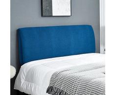 Fodera per testiera, fodera protettiva per testiera elastica in tinta unita, fodera protettiva lavabile antipolvere ispessita in pile polare per la decorazione della stanza（blu classico，170-190 cm）