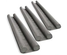 com-four® 3X paraspifferi per la Porta - Guarnizione Inferiore della Porta - paraspifferi con Doppia Guarnizione - Protezione da Correnti dAria e Rumore - 86 cm