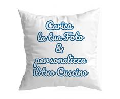 Teetaly Cuscino Personalizzato con Foto e Scritte, Fronte-Retro, 40x40, Sfoderabile e Lavabile