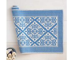 Linea oro Tappeto Sardo in Puro Cotone Giglio Azzurro cm 80x150