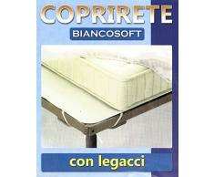 LINEASANIT Coprirete Feltro con Laccetti, legacci. Bianco Soft (1 Piazza e Mezza)