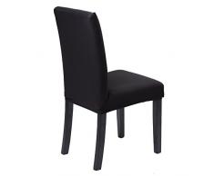 SaintderG® Coprisedie con schienale 6 pezzi moderna protettiva in elastico, lavabile Estraibile, molto facile da pulire e resistente, coprisedile, moderna sala da pranzo, hotel, arredamento ristorante (Nero, 6 pezzi)