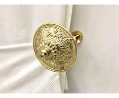Fermatenda fermatende da muro oro lucido bronzo gancio tenda ottone gangi parete gancio per tende fermatende a muro raccogli tenda reggi tenda ambrasse per tende embrasse bastone tenda (BRONZO, 12)