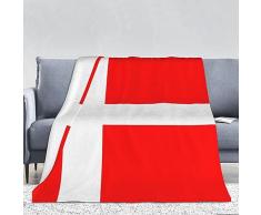 Coperta in flanella personalizzata con bandiera danese, consistenza morbida e confortevole, leggera e calda e resistente, adatta per divano, camera da letto, camera degli ospiti, ecc