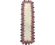 EUROSTYLE centrotavola Art. Fresia centrino Striscia Runner coprimacchia sopra Mobile sotto Vaso Tessile da arredo (Runner 40x130cm, Rosso)