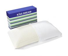 Talalay Cuscino extra morbido in lattice (standard), con rivestimento cotone, per dormire, ci dorme sulla schiena, sul fianco e pancia, aiuta ad alleviare il dolore alle spalle al collo