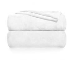 Gräfenstayn® coperta morbida e super soffice - coperta in pile di alta qualità adatta anche come coperta da soggiorno, copriletto, coperta da divano e coperta estiva (Bianco, 150x130 cm)