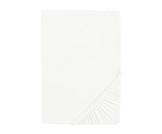 Biberna 77866/001/322 - Lenzuola matrimoniali in jersey con angoli elasticizzati 180 x 200 cm - 200 x 220 cm bianco