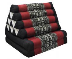 Wifash 81602 - Cuscino triangolare tailandese con materasso a 2 parti, pieghevole, colore: Nero/Rosso
