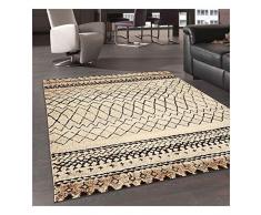 UN AMOUR DE TAPIS.COM A CHAQUE ENVIE SON TAPIS Tappeto Rotondo per Il Salotto Berber Marocco Tribale Beige Tappeto da Salotto Moderno Design, Polipropilene, Beige, 60 x 110 cm
