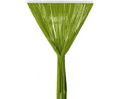 Il Gruppone Passione Casa Tenda Antimosche per Porta Finestra a Pannello con Telaio in PVC, in più Colori, Moschiera con Corde a Pallini per Esterno Interno Fili a Caduta - Verde - 120 x 220