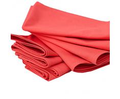 Linenme - Tovaglioli in cotone Plain, 45 x 45 cm, 12 pz, colore rosso corallo